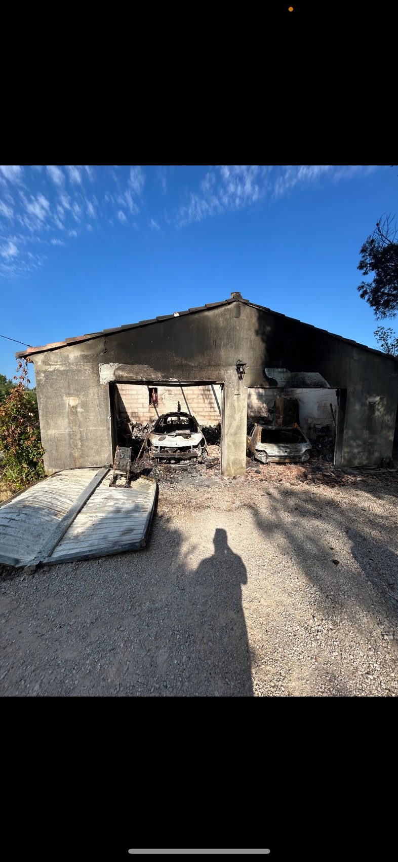 Garage touché par un incendie